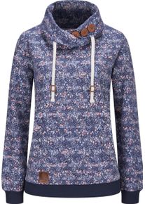 Damske Mikina s ozdobn&yacute;mi knofl&iacute;ky n&aacute;mořnick&aacute; modr&aacute;-světle&scaron;ed&aacute;-potisk ,velikost 50
