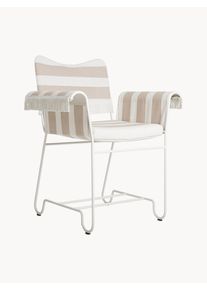 Gubi Zahradní židle s třásněmi Tropique Béžová, Bílá Kov Š 71 cm, H 58 cm