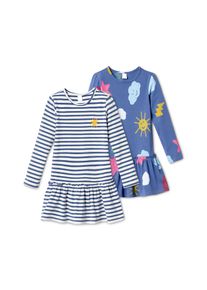 Tchibo - Žerzejové šaty z biobavlny - pro dívky - vel. 110/116 - barva: modrá/s potiskem