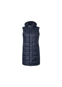 Tchibo - Dlouh&aacute; pro&scaron;&iacute;van&aacute; vesta s kapuc&iacute; - pro ženy - vel. 38 - barva: modr&aacute;
