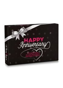 Spielehelden Happy Anniversary Black Edition, karetní hra pro páry, 110 otázek v angličtině, dárková krabička