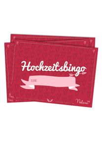 Spielehelden Svatebn&iacute; bingo 16 ot&aacute;zek o vlastnostech 50 ks. Design srdceDIN A5