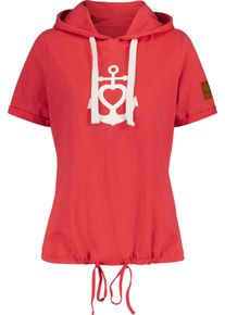 Damske Tričko s kapuc&iacute; s kr&aacute;tk&yacute;mi ruk&aacute;vy humrov&aacute;-b&iacute;l&aacute; ,velikost 36