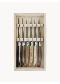 Laguiole Ručně vyrobené satinované nože Essentiel, 6 ks Nerezová ocel D 23 cm