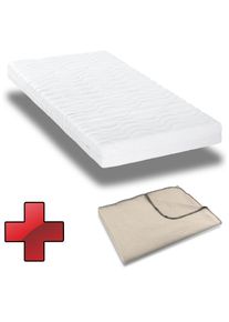 Premium 7-zone mattress 160x200 cm CloudComfort, height 15 cm, firmness level H2/H3 + Sleezzz Smart cuddly blanket 150 x 200 cm