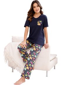 Damske Pyžamo s n&aacute;prsn&iacute; kapsou n&aacute;mořnick&aacute; modr&aacute;-potisk ,velikost 44/46