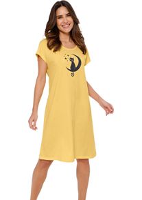 Damske Nočn&iacute; ko&scaron;ile s motivem kočiček žlut&aacute; ,velikost 48/50