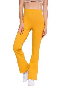 Damske Kalhoty pro voln&yacute; čas ve stylu zvonov&yacute;ch kalhot okrov&aacute; ,velikost 40