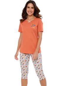 Damske Capri pyžamo s mot&yacute;lkov&yacute;m motivem pap&aacute;ja-b&iacute;l&aacute;-potisk ,velikost 40/42