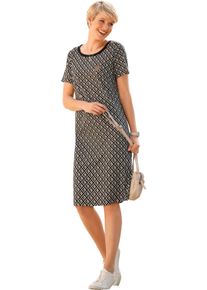 Damske Žerzejov&eacute; &scaron;aty s grafick&yacute;m vzorem b&eacute;žov&aacute;-čern&aacute;-potisk ,velikost 56