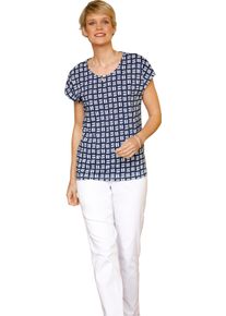 Damske Tričko s kr&aacute;tk&yacute;m ruk&aacute;vem s celoplo&scaron;n&yacute;m potiskem n&aacute;mořnick&aacute;-ecru-potisk ,velikost 42