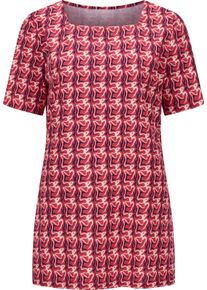 Damske Dlouhé tričko s mramorovým vzorem pink-námořnická modrá-potisk ,velikost 44