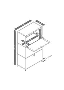 Tchibo - Kovov&aacute; komoda &raquo;Cn3&laquo; se 3 v&yacute;klopn&yacute;mi dv&iacute;řky - barva: zelen&aacute;