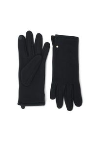 Tchibo - Rukavice z tepl&aacute;koviny s knofl&iacute;kov&yacute;m detailem - pro ženy - vel. 7 - barva: čern&aacute;