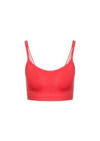 Tchibo - Beze&scaron;v&aacute; podprsenka s krajkou - pro ženy - vel. XS 32/34 - barva: červen&aacute;