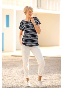 Damske Tričko s kr&aacute;tk&yacute;m ruk&aacute;vem a zakryt&yacute;mi rameny čern&aacute;-ecru-potisk ,velikost 42