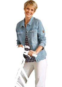 Damske Dž&iacute;nov&aacute; bunda z měkk&eacute;ho denimu bělen&aacute; modr&aacute; ,velikost 42