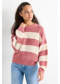 C&Amp;A Svetr-žebrovaný-pruhovaný, Růžové, Größe: XS