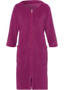 Damske Župan se zapínáním na zip, jemné froté magenta ,velikost 56/58