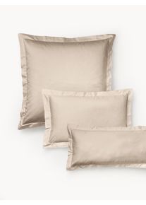 Povlak na polštář z bavlněného saténu Premium Béžová Satén/mako-satén, Bavlna Š 45 cm, D 110 cm | Westwing Collection