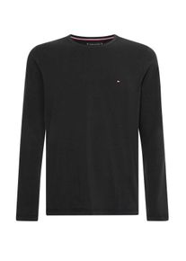 Velk&eacute; Velikosti - Tommy Hilfiger - Tričko s dlouh&yacute;m ruk&aacute;vem se strečem a v&yacute;&scaron;ivkou loga - 4XL - Čern&aacute;