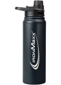 IronMaxx Hot & Cold Bottle, 800 ml Edelstahlflasche, Deep Black