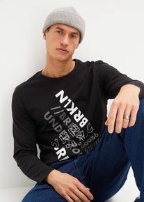 Triko s dlouh&yacute;m ruk&aacute;vem z organick&eacute; bavlny | Čern&aacute; | Vel. 44/46 (S) | 100% bavlna| bonprix