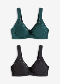 Podprsenka s kosticemi a organickou bavlnou (2 ks v balen&iacute;) | Zelen&aacute; | Vel. 70C | bonprix