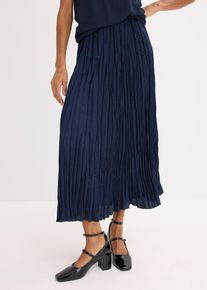Sat&eacute;nov&aacute; sukně se zmačkan&yacute;m efektem | Modr&aacute; | Vel. 54 | sat&eacute;n| bonprix