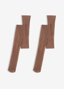 Jemn&eacute; punčoch&aacute;če 20 DEN (2 p&aacute;ry v balen&iacute;) | Hněd&aacute; | Vel. 56/58 (3XL) | bonprix