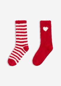 Měkoučk&eacute; ponožky na doma (2 p&aacute;ry v balen&iacute;) | Červen&aacute; | Vel. 35-38 | bonprix