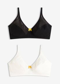 Podprsenka bez kostic s bavlnou (2 ks v balen&iacute;) | Čern&aacute; | Vel. 90B | bonprix