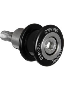 Oxford Spinners, paddock stand bobbins , color: Black/Silver , size: M8 x 125 mm