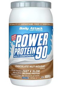 Body Attack Sports Nutrition Body Attack Power Protein 90, 1000 g Dose, Chocolate Nut Nougat