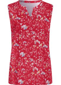 Damske Top s kulat&yacute;m v&yacute;střihem červen&aacute;-holub&iacute; modr&aacute;-potisk ,velikost 56
