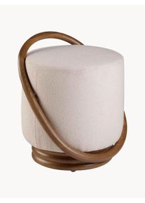 Angel Cerdá Taburet s dřevěným podstavcem Jaime Béžová, Hnědá Š 52 cm, V 54 cm