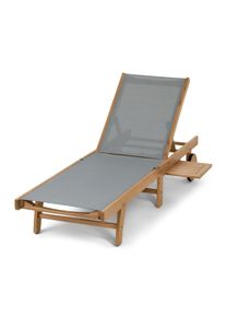 Tchibo - Lehátko »Lenja« s výsuvným odkládacím stolkem - barva: šedá