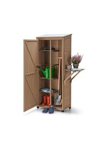 Tchibo - Velká zahradní skříň »Tinus« s výklopnou boční policí - barva: hnědá