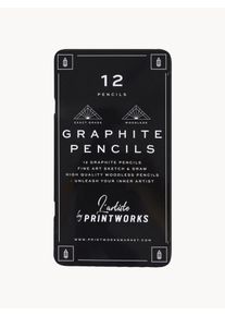 PRINTWORKS Sada grafitových tužek Graphite, 12 dílů Černá Dřevo, Masivní dřevo Š 11 cm, V 19 cm