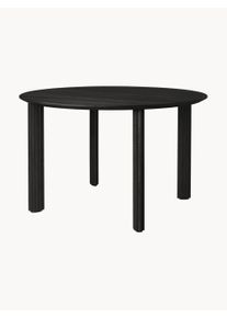 Umage Jídelní stůl z dubového dřeva Comfort Circle Ripples Černá Ø 120 cm, V 75 cm
