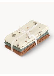 Cam Cam Copenhagen Sada dětských plenek z organické bavlny Bicycles, 3 díly Zelená, Hnědá Bavlna, Organická bavlna Š 70 cm, D 70 cm