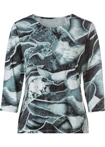 Damske Tričko s kulatým výstřihem a grafickým vzorem nefritová-bílá-potisk ,velikost 50