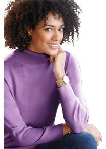 Damske Svetr s rolákovým límcem a žebrovanými náplety šeříková ,velikost 56