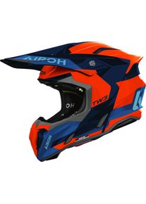 Airoh Twist 3 Fancy, motocross helmet , color: Dark Blue/Neon-Orange/Blue , size: M