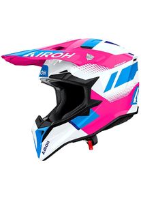 Airoh Wraaap Vision, motocross helmet , color: Pink/White/Light Blue , size: S