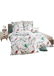 w&auml;schepur unisex Ložn&iacute; pr&aacute;dlo b&iacute;l&aacute;-zelen&aacute;-potisk ,velikost 40x80/135x200 cm