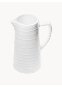 Gmundner Keramik Ručně vyrobená džbán White Flamed Bílá Objem: 1,2 l