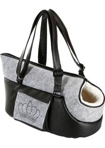 KERBL Pet Chiara Tragetasche, grau/schwarz, 40x20x21cm