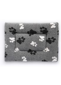 Vetbed fleecový polštář pro přepravní boxy šedý s tlapkami 61x46x5cm pes