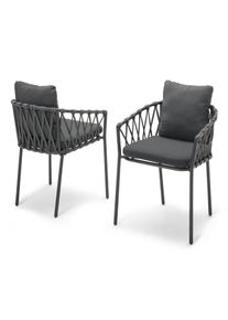 Tchibo - J&iacute;deln&iacute; křesla s textiln&iacute;m v&yacute;pletem - barva: čern&aacute;